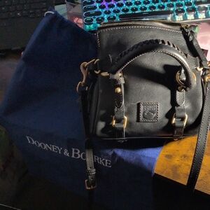 Dooney & Bourke Black Mini Bag with Gold Accents